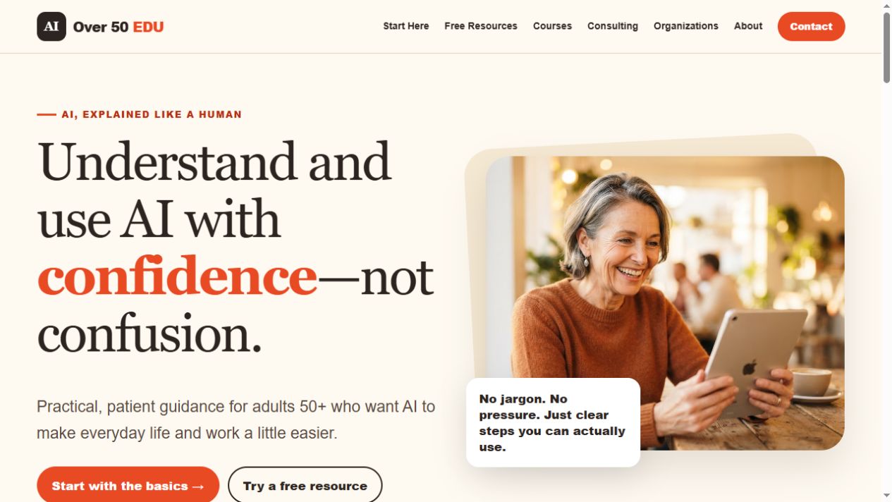 AI Over 50 EDU live education platform
